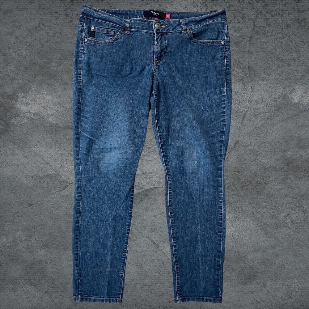 Torrid Women's Jeans Dark Wash Skinny Medium Wash Stretch Size 16S